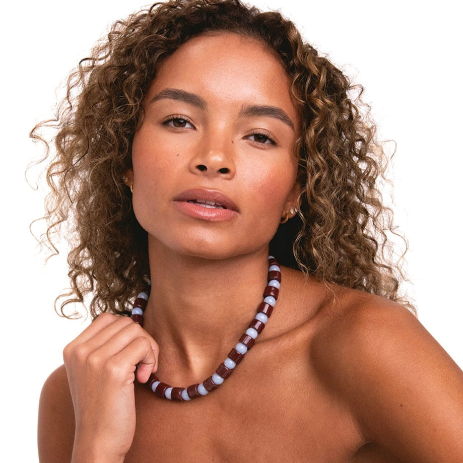 WALNUT & ANGELITE SUNDRY.  BEAD ONE.