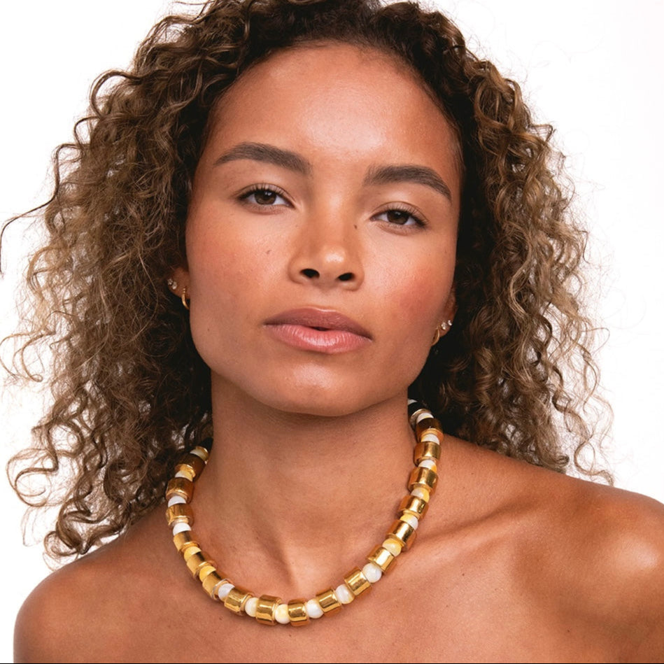 KARAT & BUTTERSCOTCH MOTHER OF PEARL SUNDRY.  BEAD TWO.