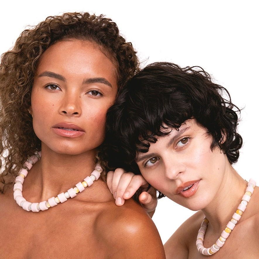 BLUSH & BUTTERSCOTCH MOTHER OF PEARL SUNDRY.  BEAD ONE.