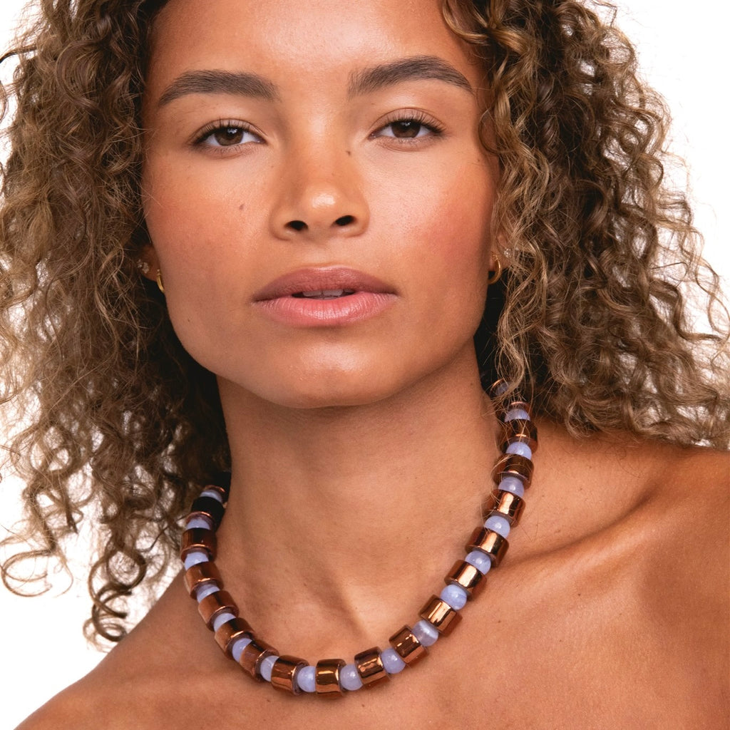PENNY & BLUE LACE AGATE SUNDRY.  BEAD TWO.