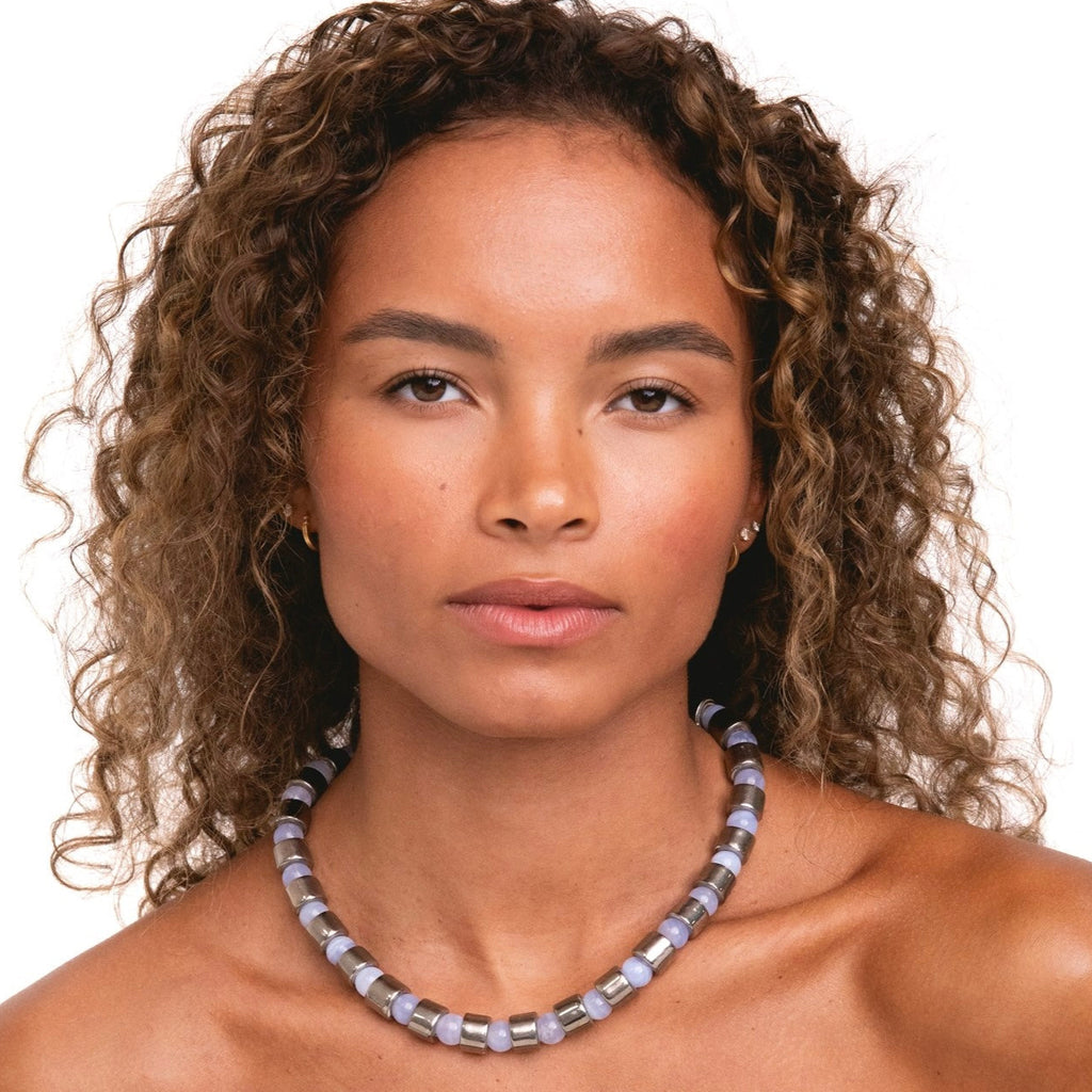 COIN & BLUE LACE AGATE SUNDRY.  BEAD ONE.