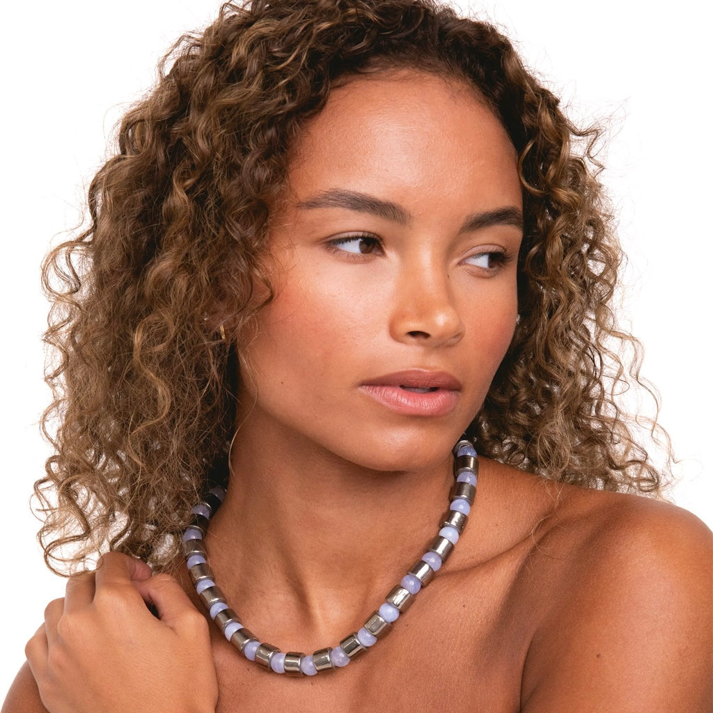 COIN & BLUE LACE AGATE SUNDRY.  BEAD ONE.