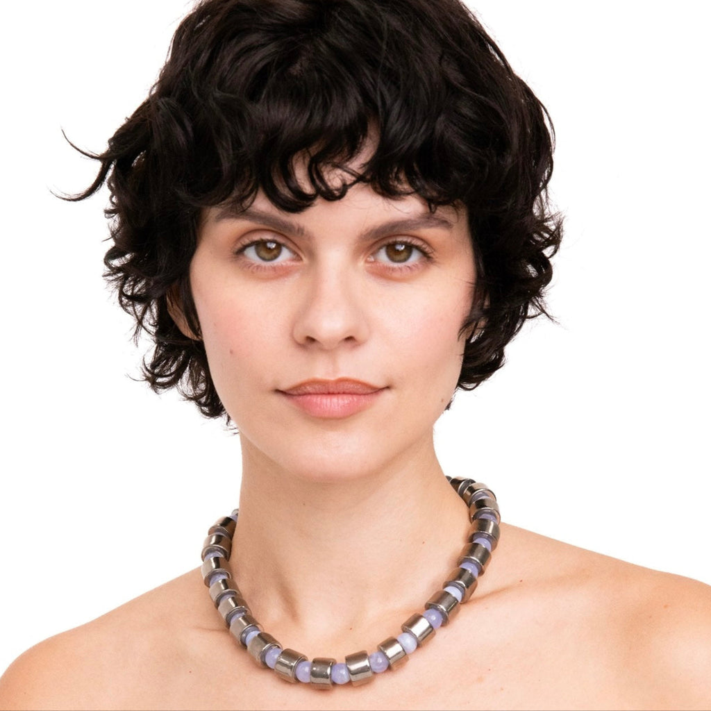 COIN & BLUE LACE AGATE SUNDRY.  BEAD TWO.