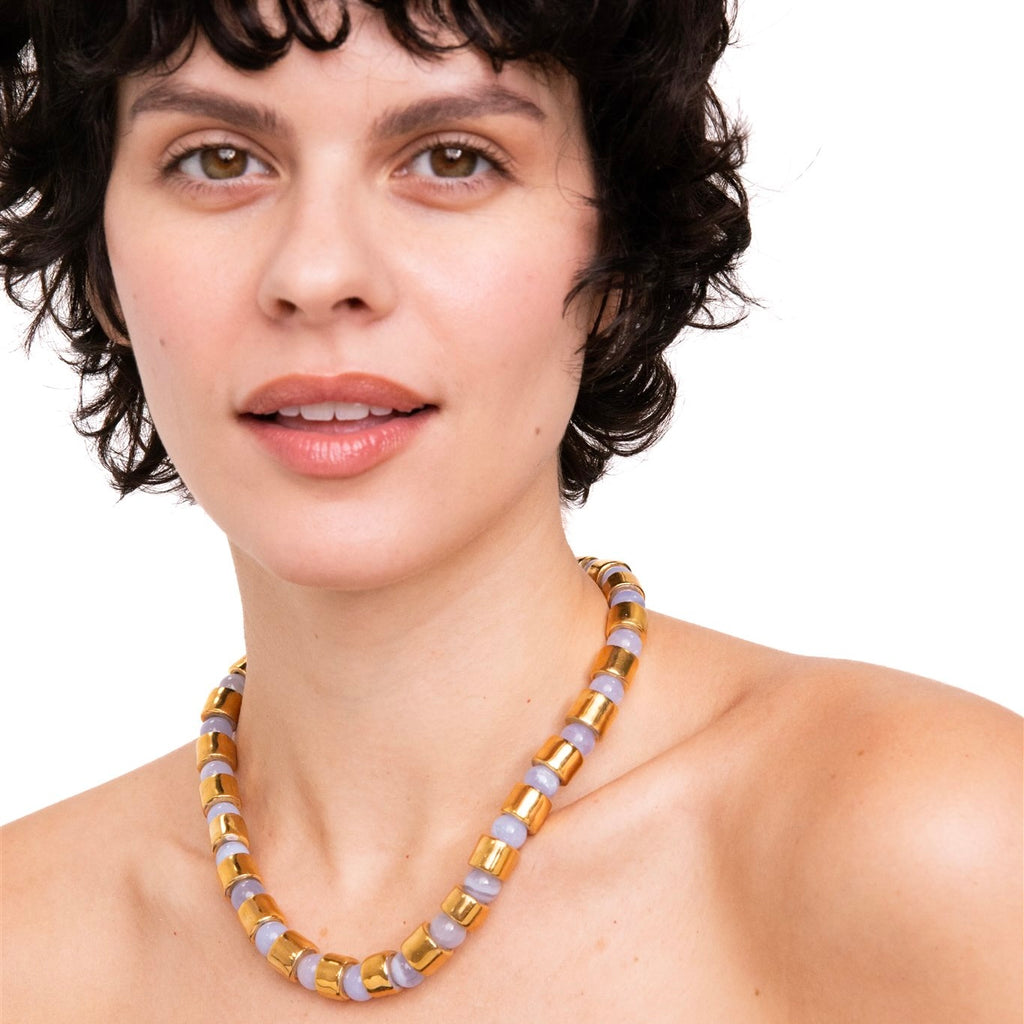 KARAT & BLUE LACE AGATE SUNDRY.  BEAD ONE.