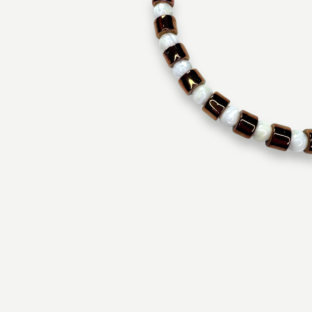 PENNY & MOTHER OF PEARL SUNDRY.  BEAD ONE.