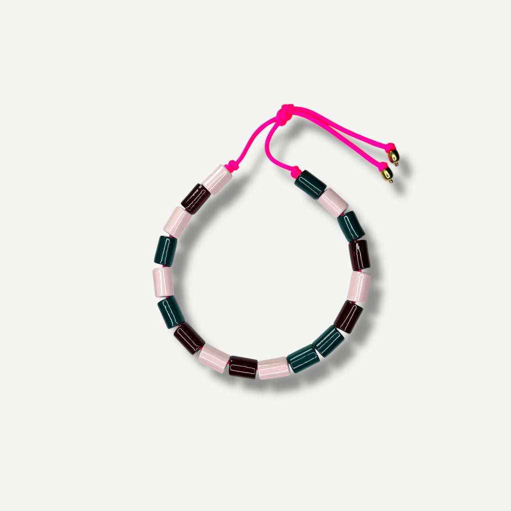 BOTTLE, BLUSH & WALNUT CANDY.  BEAD FIVE.
