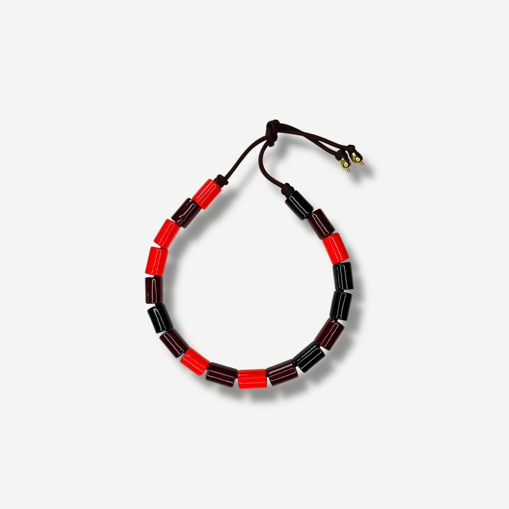 TAP, WALNUT & LOBSTER CANDY.  BEAD FIVE.