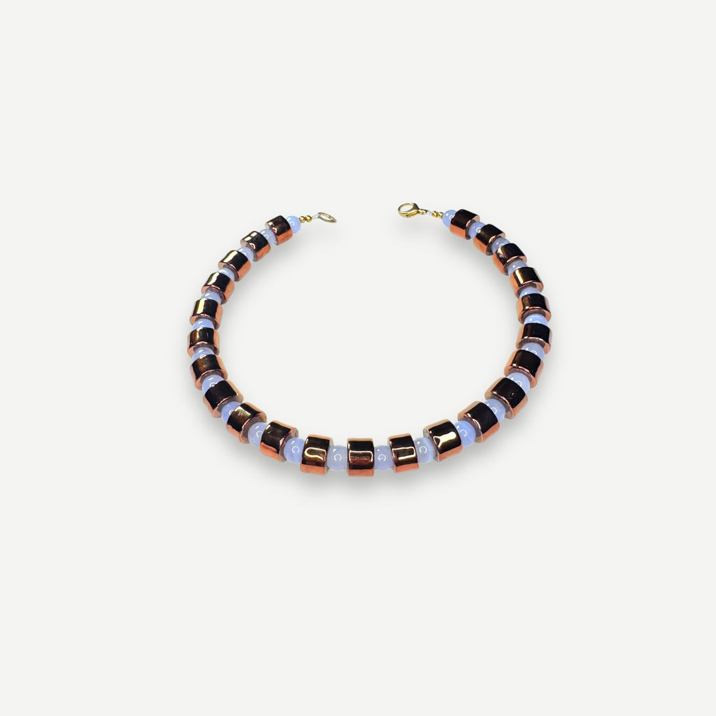 PENNY & BLUE LACE AGATE SUNDRY.  BEAD TWO.