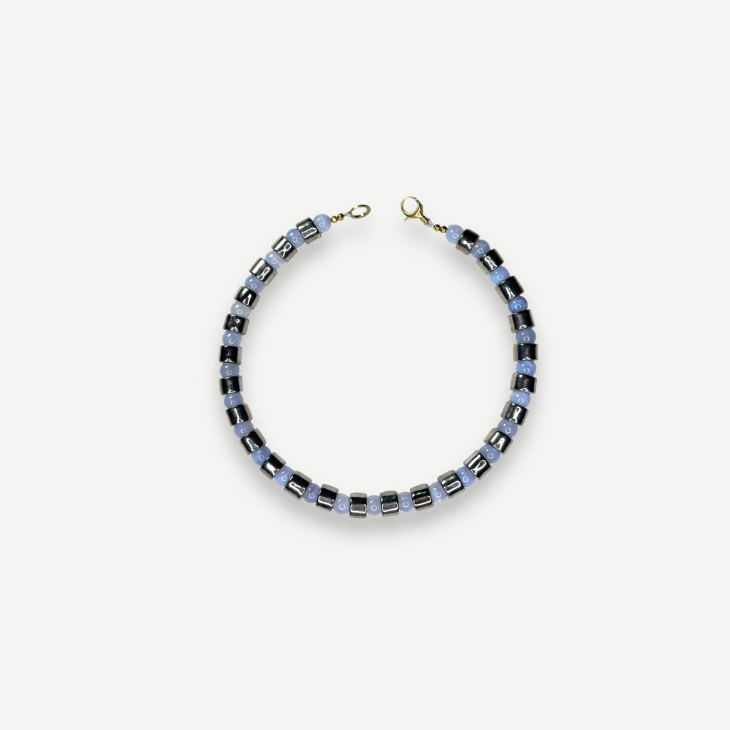 COIN & BLUE LACE AGATE SUNDRY.  BEAD ONE.