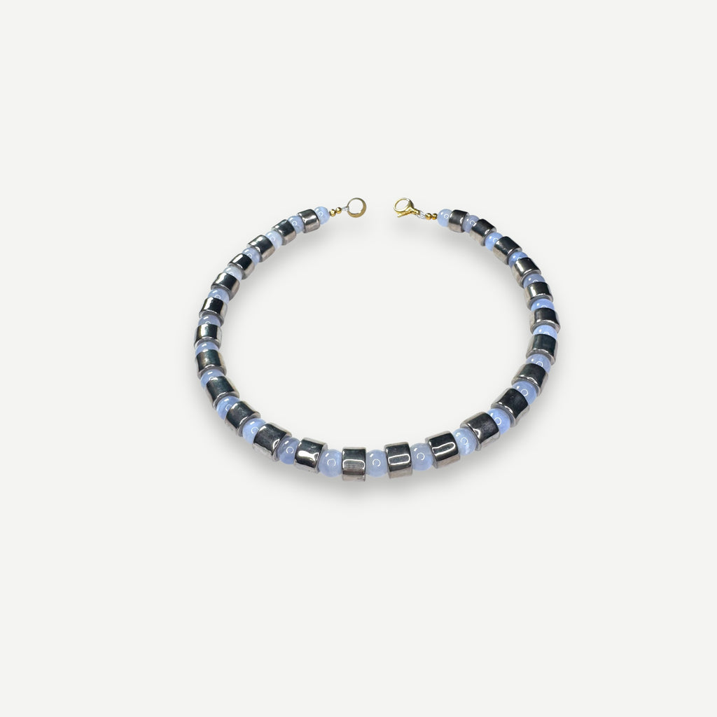 COIN & BLUE LACE AGATE SUNDRY.  BEAD ONE.