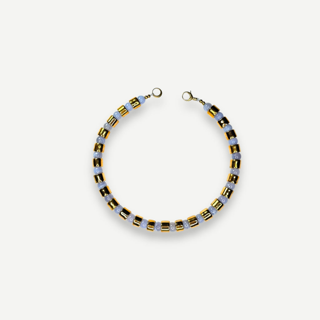 KARAT & BLUE LACE AGATE SUNDRY.  BEAD ONE.