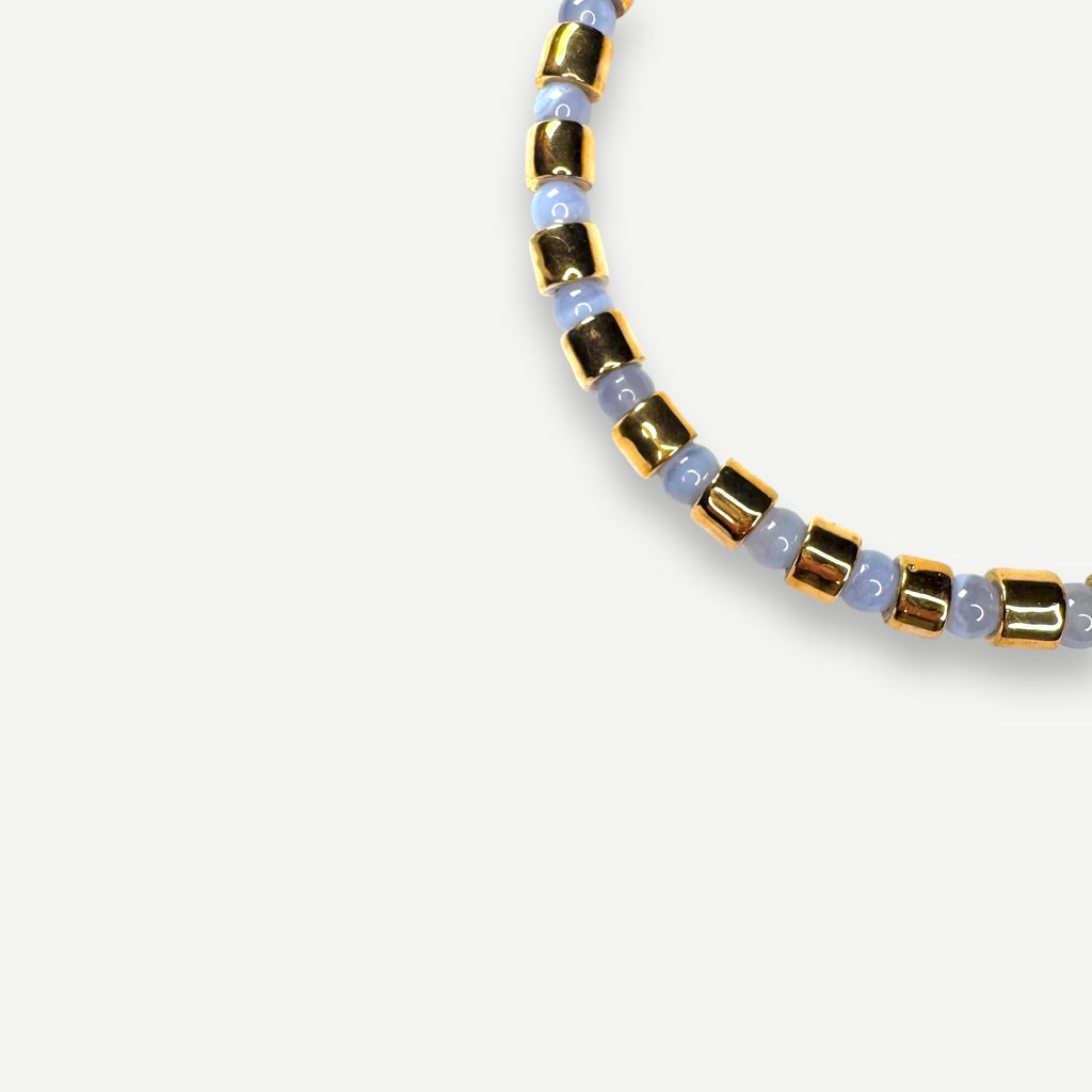 KARAT & BLUE LACE AGATE SUNDRY.  BEAD ONE.