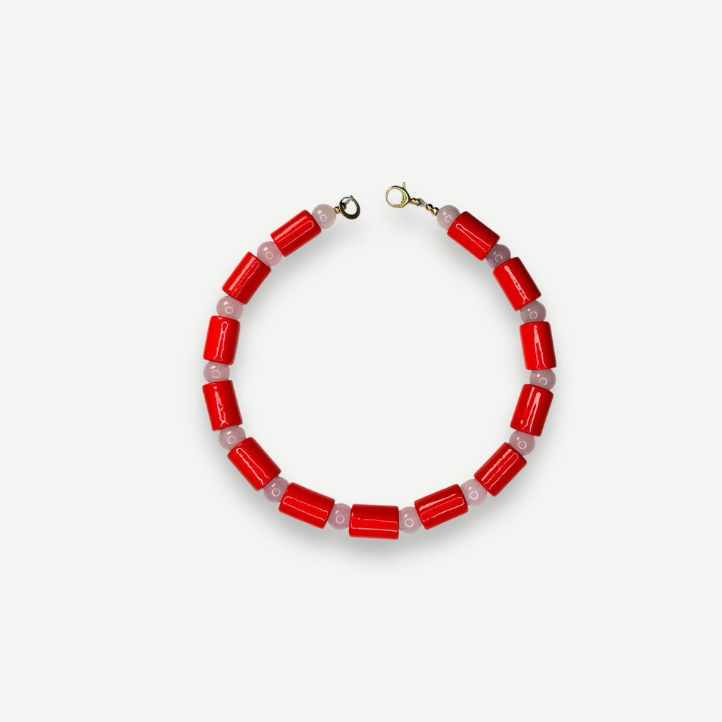 LOBSTER & ROSE QUARTZ SUNDRY.  BEAD FIVE.
