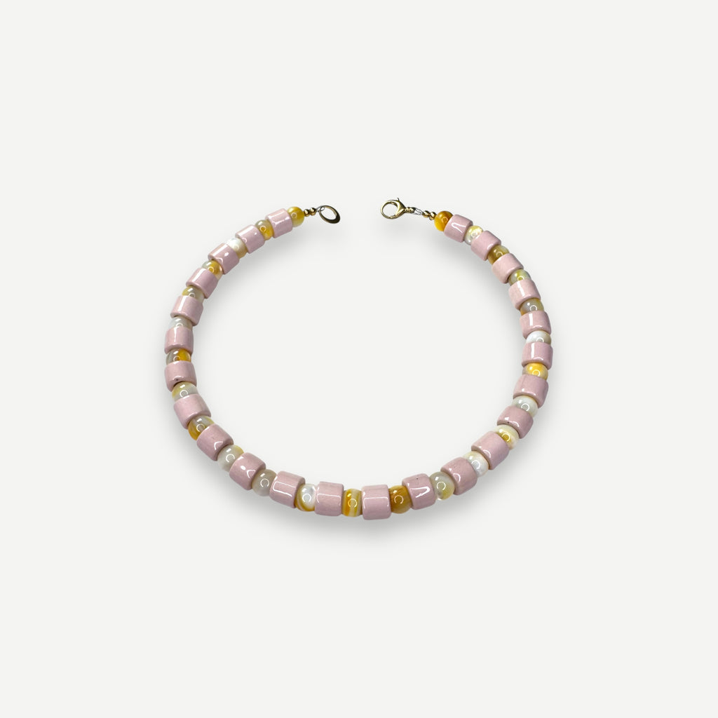 BLUSH & BUTTERSCOTCH MOTHER OF PEARL SUNDRY.  BEAD ONE.