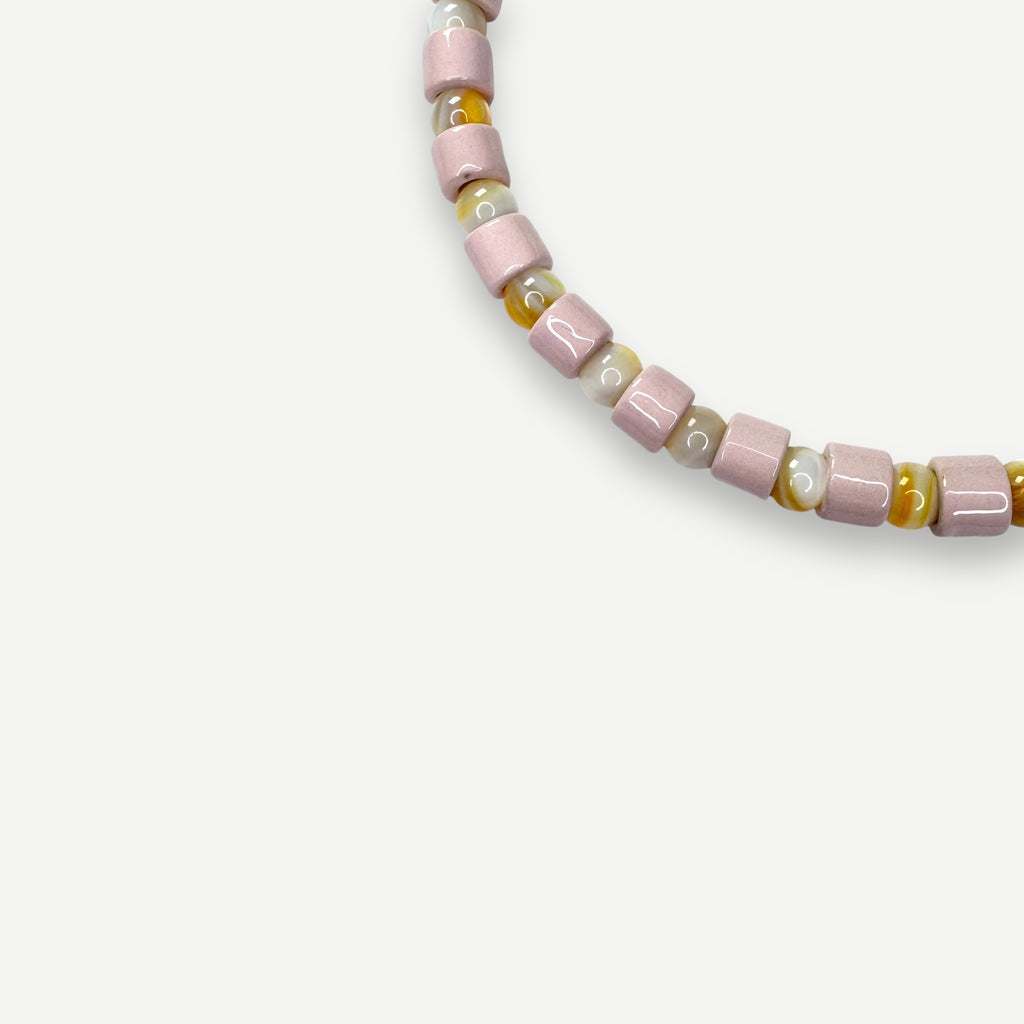 BLUSH & BUTTERSCOTCH MOTHER OF PEARL SUNDRY.  BEAD ONE.
