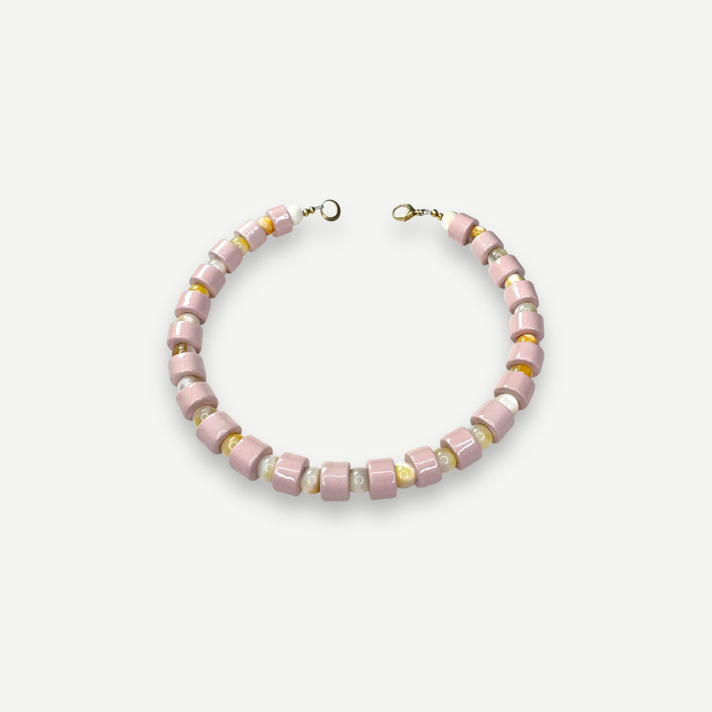 BLUSH & BUTTERSCOTCH MOTHER OF PEARL SUNDRY.  BEAD TWO.