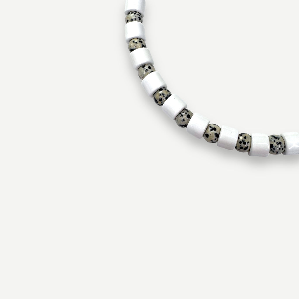 BLANK & DALMATIAN JASPER SUNDRY.  BEAD ONE.