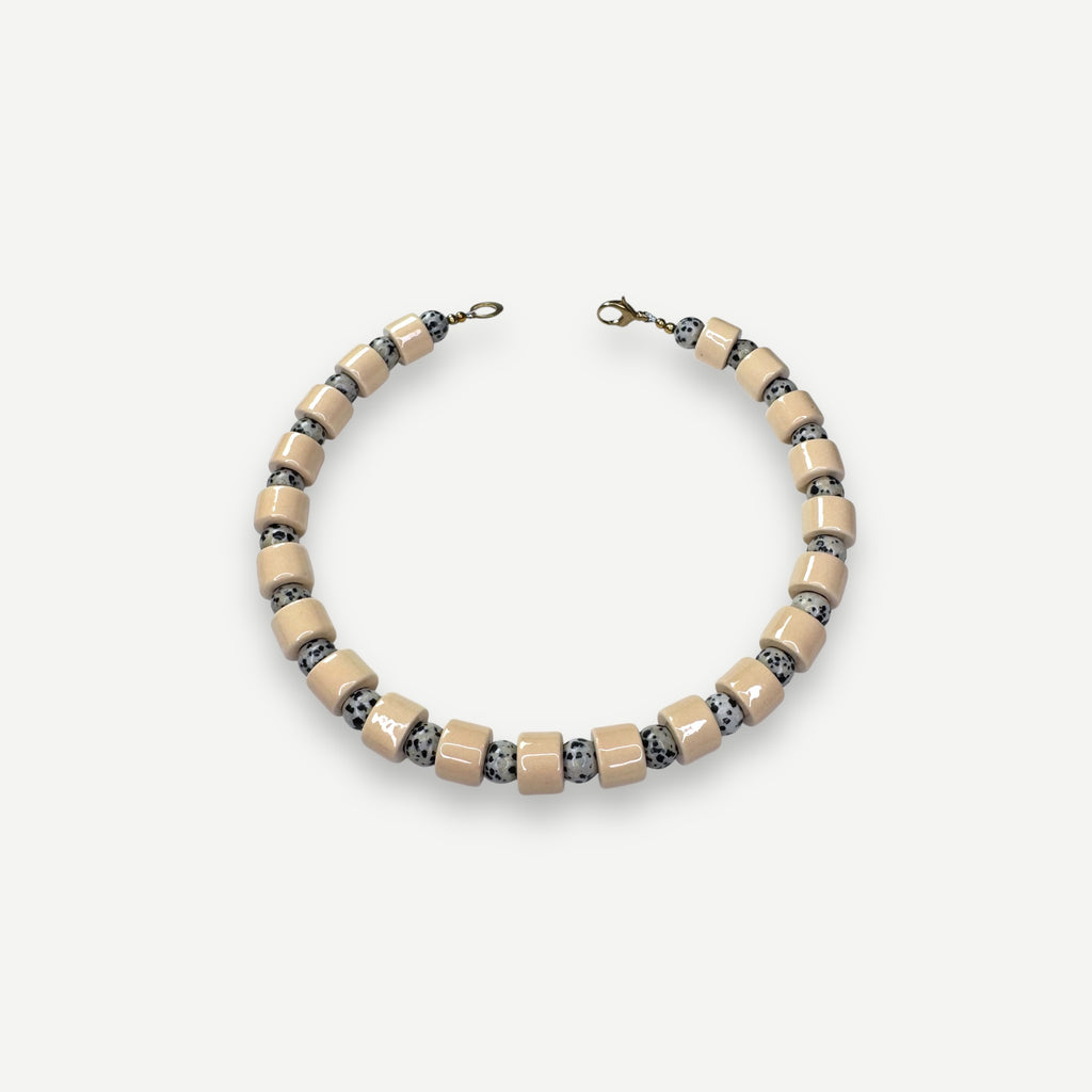 CREPE & DALMATIAN JASPER SUNDRY.  BEAD TWO.