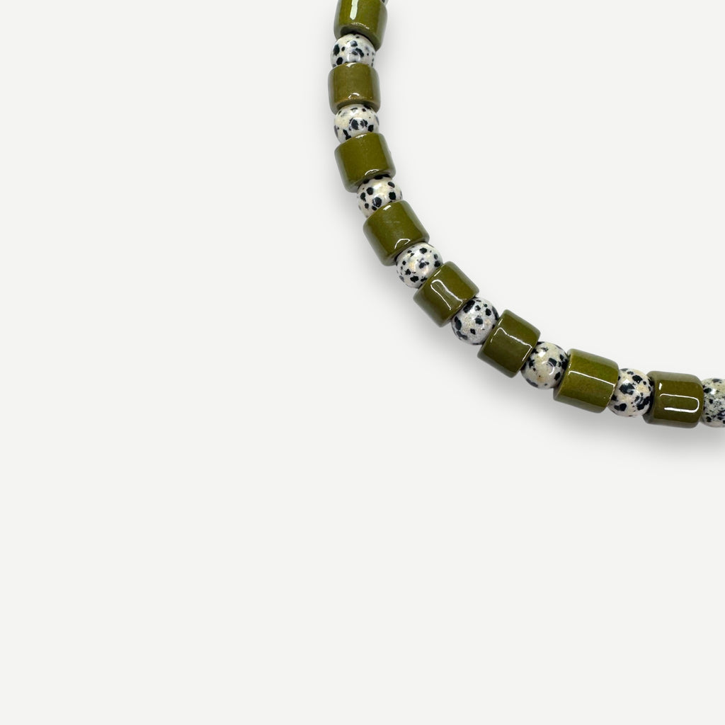 CADETTE & DALMATIAN JASPER SUNDRY.  BEAD ONE.